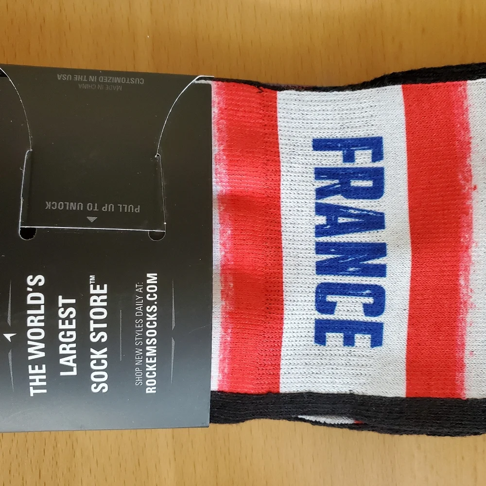 FIBA WBB World Cup NEW Rock Em Socks France French Flag - Unisex S/M